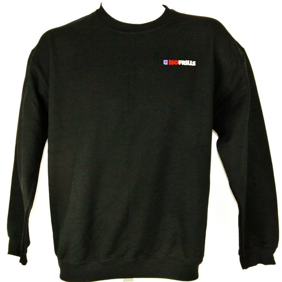NO FRILLS Grocery Store Employee Uniform Black Sweatshirt Shirt Size L NWT - Picture 1 of 6